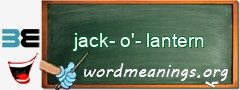 WordMeaning blackboard for jack-o'-lantern